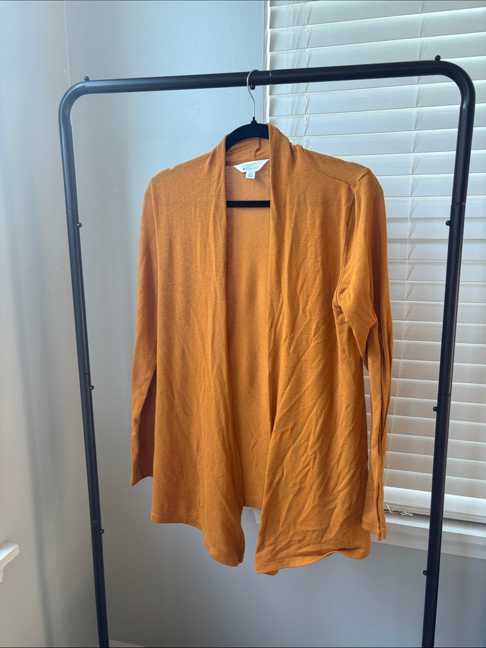 Market & Spruce Open-Front Cardigan Sweater - Rust Orange